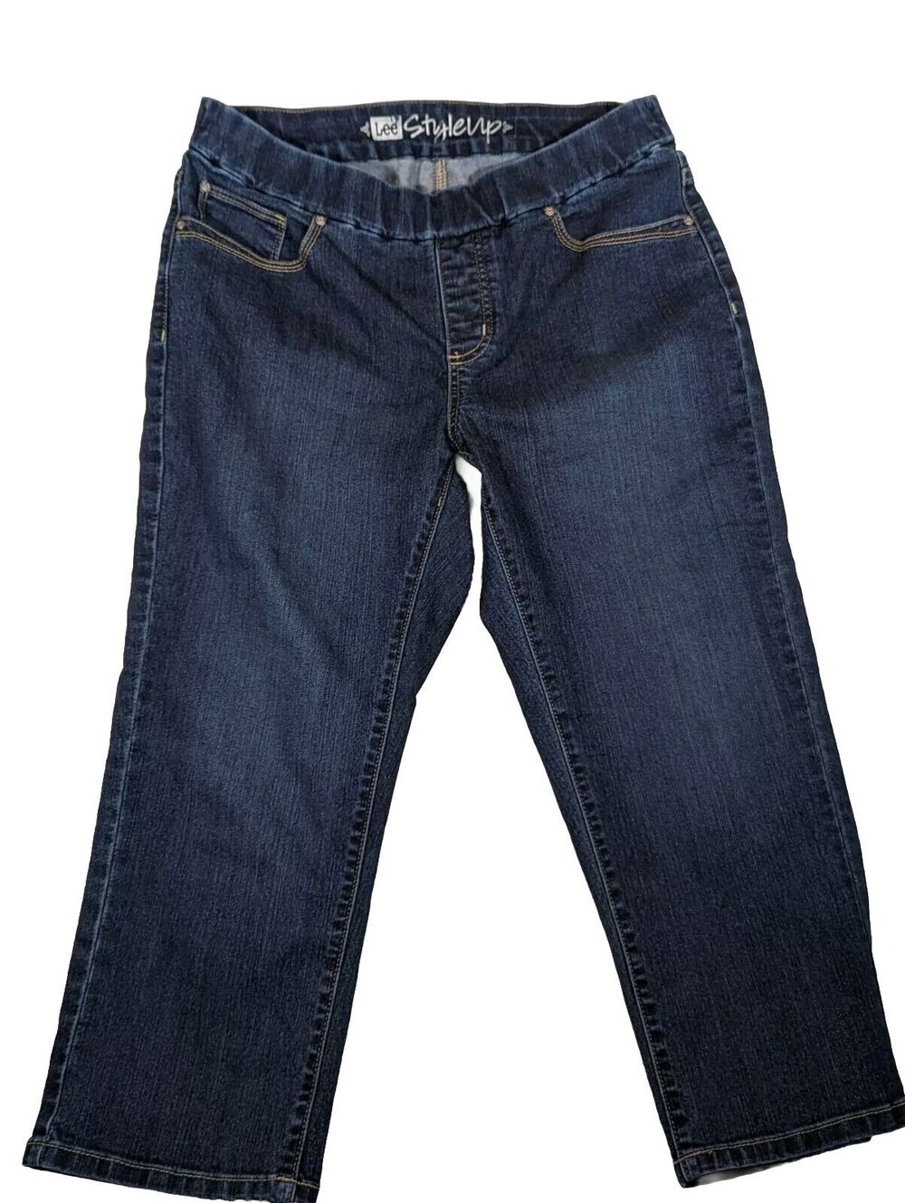 Lee Style Up Cropped Jeans Sz 10 Waist 32"Rise 10 Length21" Leg Width 16"